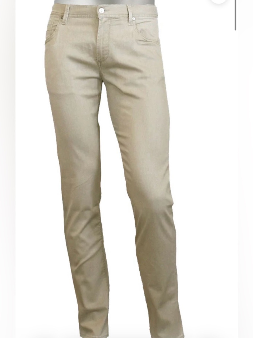 Alberto Beige Straight-Leg Pants - PIPE TENCEL LIGHT WEIGHT DENIM TAN